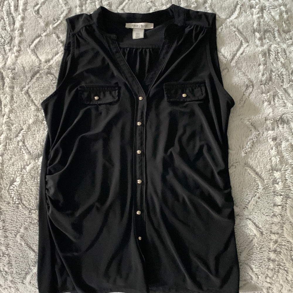 Black sleeveless WHBM top
